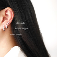 Curious Curator Sophia 925 Sterling Silver Huggie Earrings